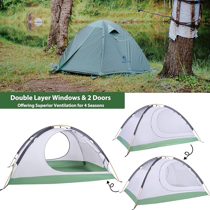 GEERTOP Ultralight 2 Person Backpacking Tent 4 Season Waterproof Camping Tent Double Layer Cold Weather Easy Set Up Tents for Family Camp, Hiking, Hunting Outdoor Mountaineering Travel - Image 3