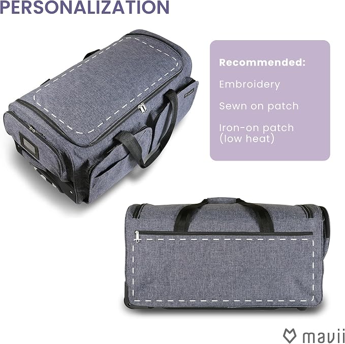 Mavii Dance Bag with Garment Rack - Wheeled 28 Inch Collapsible Travel Bag, Rolling Garment Rack Luggage, Gray - Image 3