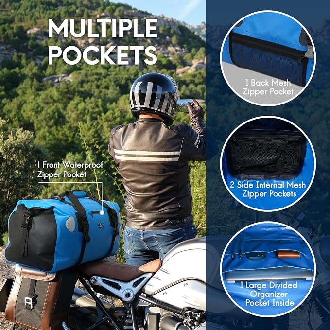 Haimont Waterproof Duffel Bag Roll-top Dry Duffel Bag with Quick-fixed Straps for Motorcycling, Rafting, Boating, SUP, Kayaking, Travel, 50L/70L - Image 3