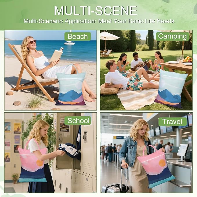 HOTUT Travel Laundry Bag,2pcs Waterproof Bathing Suit Workout Bag,Dirty Clothes Bags with Zipper for Home,Travel,Holiday,Camping,Caravan,Dormitory - Image 7