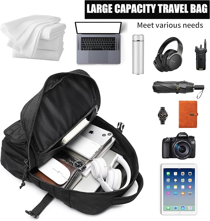 Wotony Tactical Backpack - Military waterproof backpack with multiple pockets and tactical gear for the outdoors (Black, 30L) - Image 5