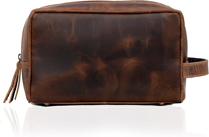 VC VINTAGE COUTURE Leather Toiletry Bag for Men Extra Large Leather Men's Toiletry Bag for Traveling Real Leather Dopp Kit for Men Leather Shaving Bag for Travel - Image 7