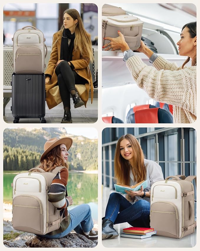 LOVEVOOK Travel Essentials Carry on Backpack 50L Travels Backpack for Women,Waterproof TSA Personal Item Travels Bag Airline Flight Approved,Large Carry on Luggage Laptop Backpack with Packing Cubes - Image 7