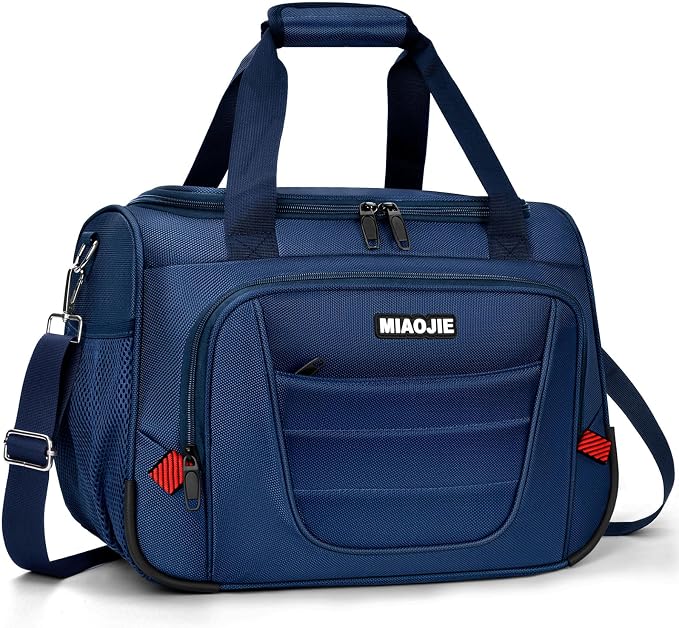 Underseat Carry On luggage Bag Airplanes Personal Item Bags Weekender Overnight Travel Tote Bag Shoulder Small Softside Carry on Luggage Travel Duffel Bags For Men Women -16 IN Navy Blue by MIAOJIE