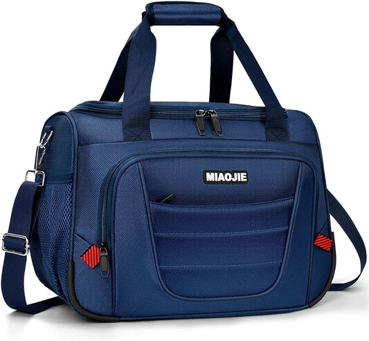 Underseat Carry On luggage Bag Airplanes Personal Item Bags Weekender Overnight Travel Tote Bag Shoulder Small Softside Carry on Luggage Travel Duffel Bags For Men Women -16 IN Navy Blue by MIAOJIE