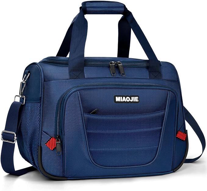 Underseat Carry On luggage Bag Airplanes Personal Item Bags Weekender Overnight Travel Tote Bag Shoulder Small Softside Carry on Luggage Travel Duffel Bags For Men Women -18 IN Navy Blue by MIAOJIE