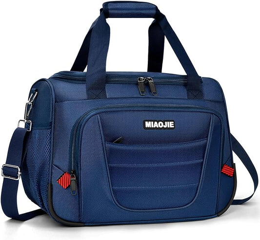 Underseat Carry On luggage Bag Airplanes Personal Item Bags Weekender Overnight Travel Tote Bag Shoulder Small Softside Carry on Luggage Travel Duffel Bags For Men Women -18 IN Navy Blue by MIAOJIE