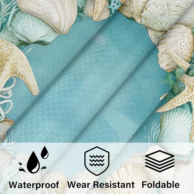 Beach Theme Starfish Shell Compressible Packing Cubes for Suitcase 6 Set Lightweight Expandable Compression Packing Travel Luggage Organizer - Image 5