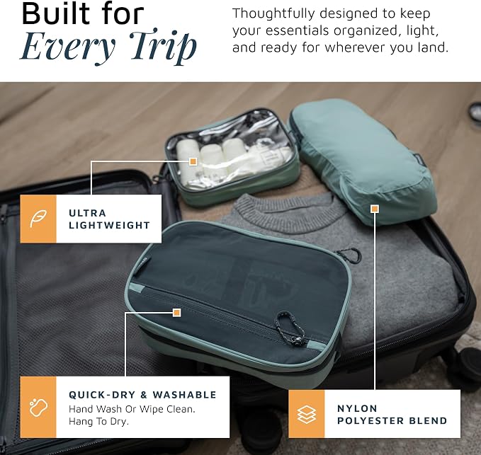 Toiletry Bag Kit 3 Piece Set: Hanging Travel Toiletry Bag + 311 TSA Cosmetic Liquid Bag + Accessory Organizer Pouch - Image 2