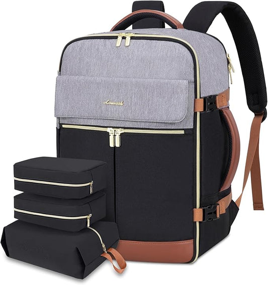 LOVEVOOK 40L Large Travel Backpack for Women, Flight Approved, Waterproof, TSA Compliant, Fits 17.3'' Laptop, 17 Pockets, 3 Packing Cubes by LOVEVOOK