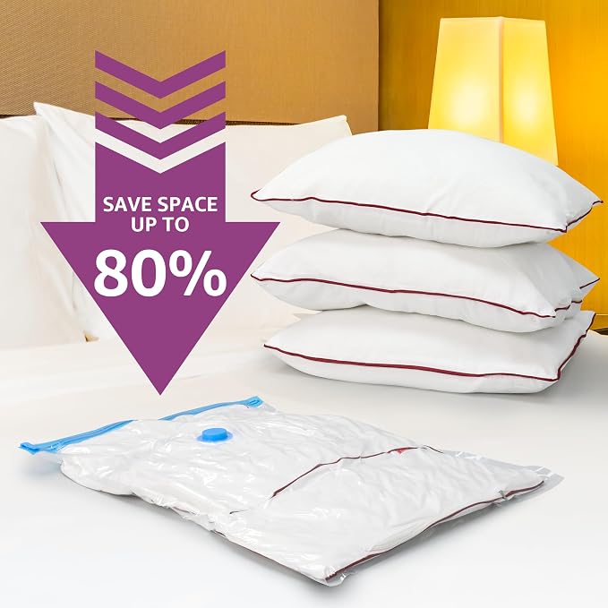 Space Bags Vacuum Storage Bags (Jumbo 12 Pack) Save 80% Space - Vacuum Bags for Comforters and Blankets, Bedding, Compression Seal for Closet Storage - Pump for Travel - Image 3