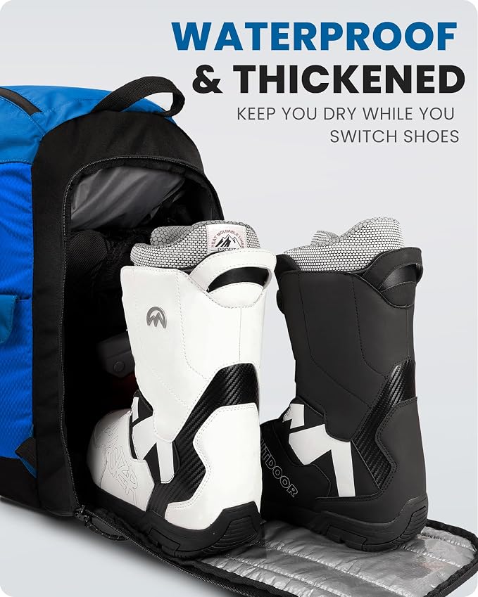 OutdoorMaster Ski Boot Bag, Ski and Snowboard Boots Travel Backpack with separate compartments for Helmet, Ski Shoes, Goggles, Gloves, and Accessories, Splash proof Exterior & Bottom - Image 4