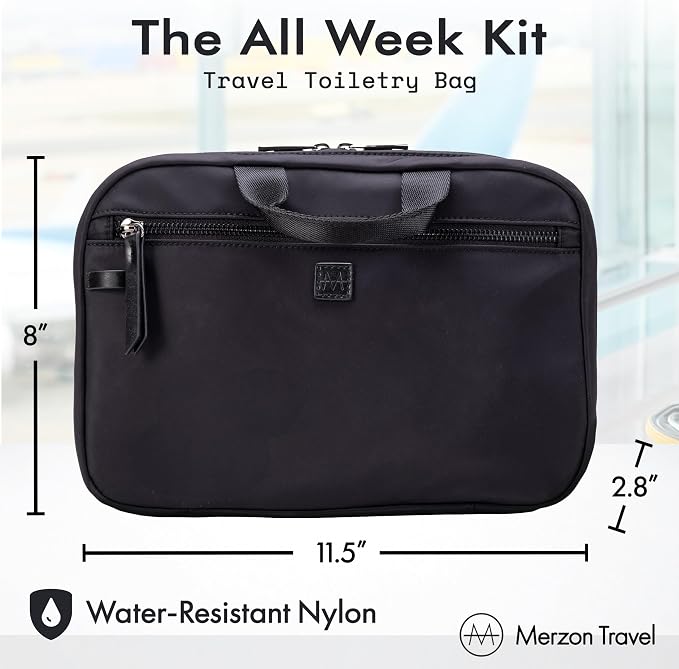 The All Week Kit from Hanging Toiletry Bag for Extended Trips with Multi Compartment Storage Large Travel Toiletry Organizer with Hook Made from Sturdy Water Resistant Nylon HNG-733-BLK - Image 2