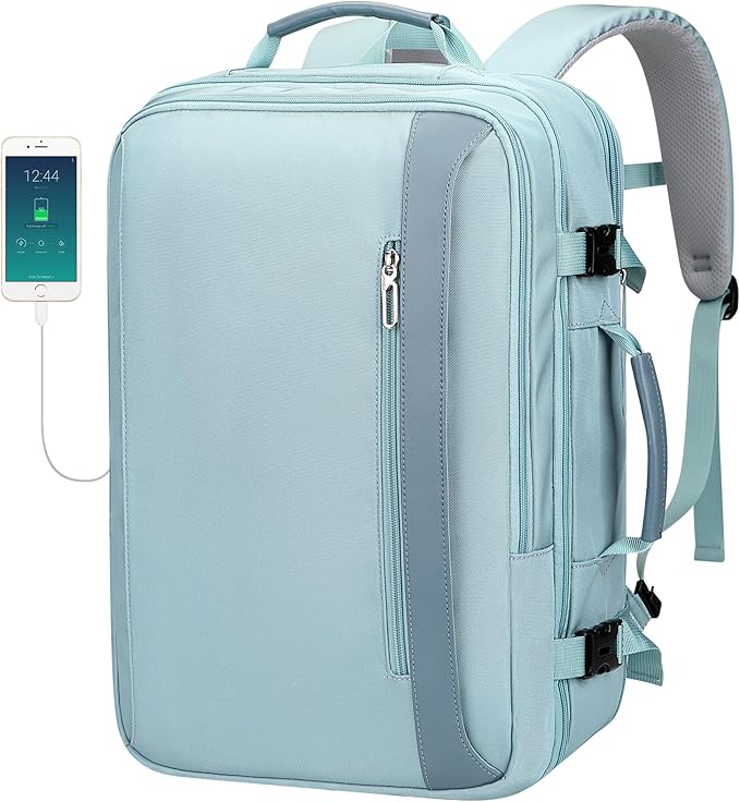 PIJUSHI Travel Backpack for Women, Fits 16" Laptop, Expandable 30L to 35L | Airline Approved Carry-on Luggage with Padded Laptop Compartment, USB Port, Wet Pocket, For Business, Commute by PIJUSHI