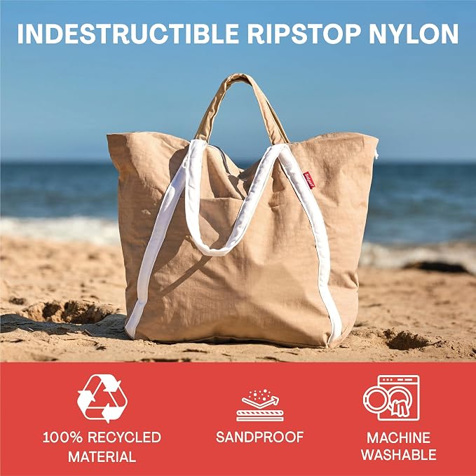 Bodysurf Beach Bag Waterproof Sandproof, Foldable Packable Travel Zip Tote - Image 7