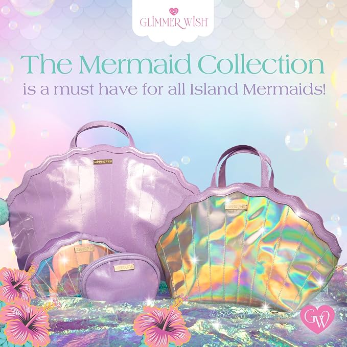 Glimmer Wish Mermaid Lavender Pearl Pouch, Trendy Mini Pouch, Clutch, or Coin Purse for your Tiny Treasures, Gifts for Teens and Girls, 8.3 x 3 x 4.7 in - Image 6