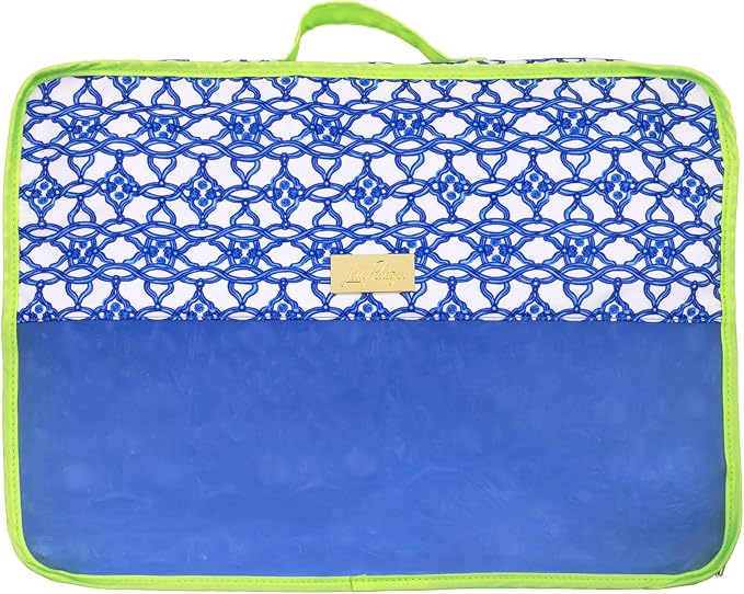 Lilly Pulitzer Packing Cubes Set of 3, Blue and Green Prints | Resort Ready Polyester & Mesh Suitcase Luggage Organizers in 3 Sizes with Zipper Closures, Trim, & Handles for Travel - Image 5