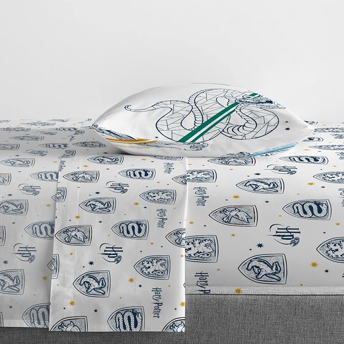 Harry Potter Twin Comforter Set 5 Piece Kids Bedding, Gray | Hogwarts, Bed in a Bag, Comforter Sheets Sham Pillowcase, Official Brand, Soft Microfiber, Machine Washable, Kids Gift - Image 4