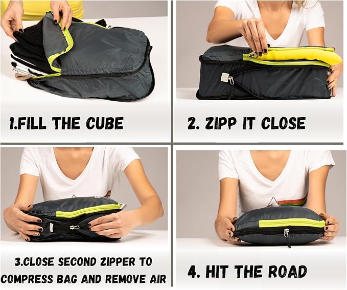 SUITEDNOMAD Ultralight Compression Packing Cubes Set, Suitcase and Backpack Travel Organizer Bags - Image 5