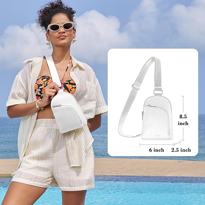 INICAT RFID Blocking Sling Bag,Anti Theft Crossbody Bags for Women,Travel Gifts Fanny Pack Cross Body Purses Woman Leather