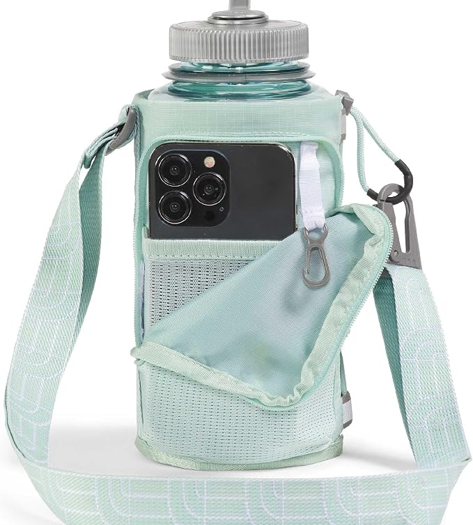 The North Face Borealis Water Bottle Holder - Adjustable Strap, Water-Repellent Finish, External Pocket with Key Hook, Opal Frost, One Size | Adjustable Strap, Water-Repellent Finish, External Pocket - Image 2