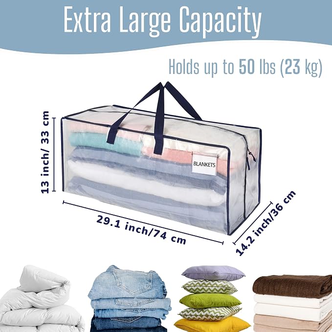VENO 2 Pack Heavy Duty Moving Bags with Backpack Straps, Zippers & Handles, Extra Large Packing Bags for College Dorm Essentials, Moving Supplies Alternative to Cardboard Moving Boxes - Image 2