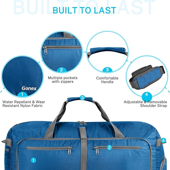 Gonex 100L Foldable Travel Duffel Bag with Compression Packing Cubes - Image 8