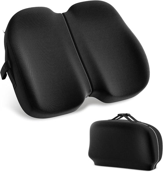 A-Pce Foldable Travel Seat Cushion-with Built-in Handles，Black | Ergonomic design, Memory Foam Cushions for Home & Office Use, Perfect for Travel or Driving by A-PceforSeat