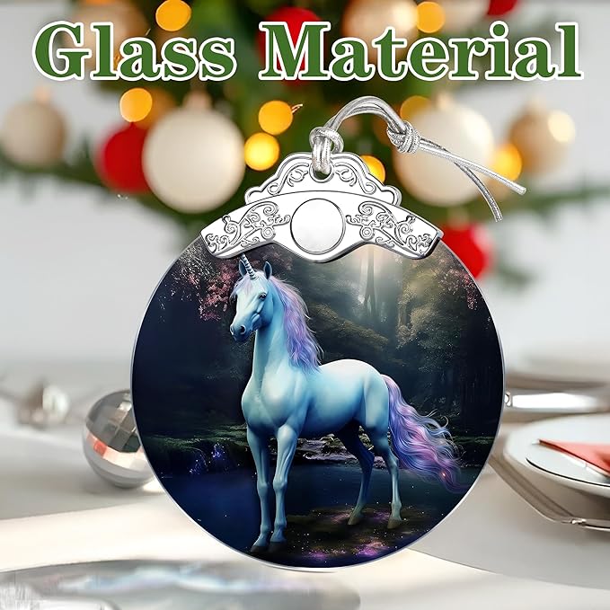 Unicorn Stained Glass Ornament, Christmas Ornaments – Christmas Tree Ornaments, Holiday Decor, Xmas Stocking Stuffers, Gift Idea, Gifts for Unicorn Lover, Friend, and Family