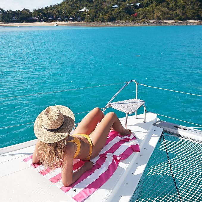 Dock & Bay Beach Towel - Quick Dry, Sand Free - Compact, Lightweight - 100% Recycled - Includes Bag - Cabana - Phi Phi Pink - Extra Large (200x90cm, 78x35) - Image 9