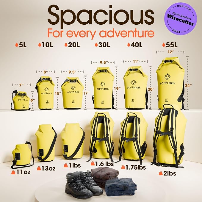 Earth Pak Waterproof Dry Bag - Roll Top Waterproof Backpack Sack Keeps Gear Dry for Kayak with Waterproof Phone Case - Image 2