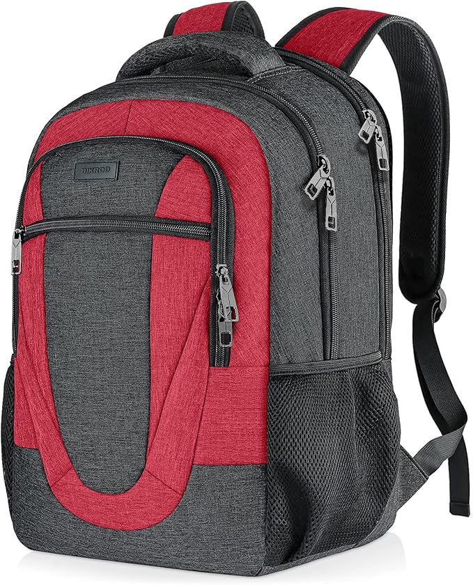 BIKROD Travel Laptop Backpack for Woman and Men, School Backpack for Teens, Waterproof College Back Pack for 15.6 IN Laptop Backpack, Adult Business Computer Travel Backpack, BlackRed by PRISTINEBAGUS