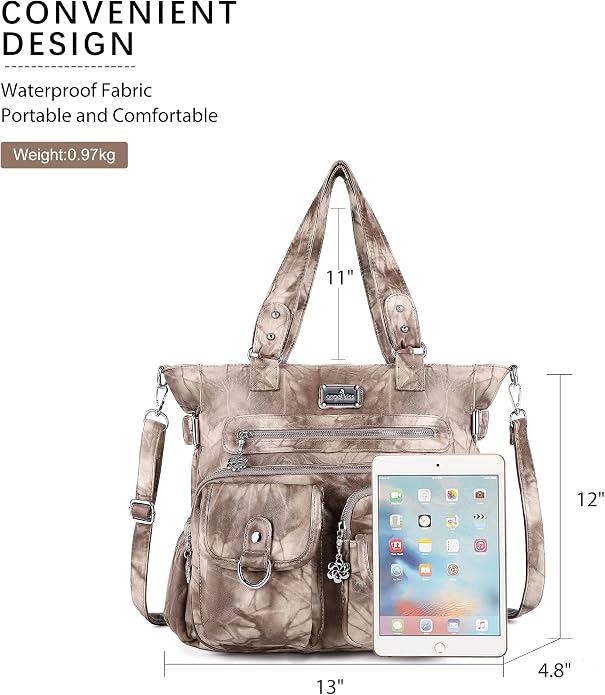 Angelkiss Purses Handbags for Women PU Tote Satchel Bags for Women Pockets Shoulder Bags… | PU - Image 2