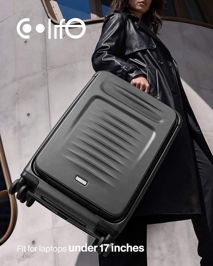 Coolife Luggage Sets Checked Suitcases - 2 Piece, Travel Carry on with Spinner Wheels, Expandable Hardside Large Suitcase with TSA Lock,20+29 Inch Grey - Image 8