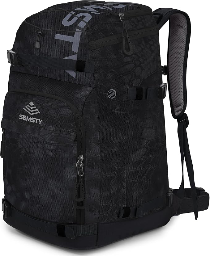 Ski Boot Bag, 55L/70L Waterproof Ski and Snowboard Boots Travel Backpack for Skis, Snowboard, Ski Helmet, Goggles, Gloves & Accessories by SEMSTY