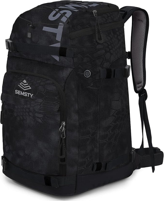 Ski Boot Bag, 55L/70L Waterproof Ski and Snowboard Boots Travel Backpack for Skis, Snowboard, Ski Helmet, Goggles, Gloves & Accessories by SEMSTY
