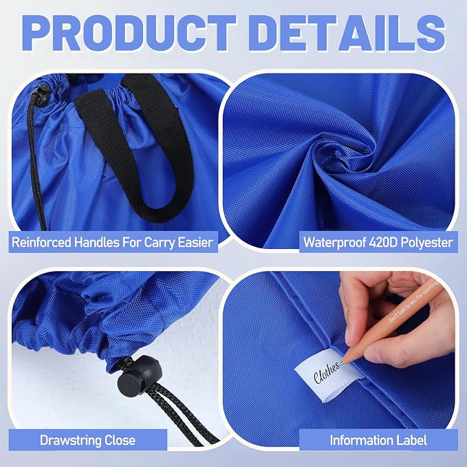 Zhehao 10 Pack Extra Large Laundry Bags 10 Varied Colors Heavy Duty Bags 27" x 40" Travel Laundry Bag with Handles and Drawstring for Dirty Clothes College Dorm Apartment Dwellers Travel - Image 3