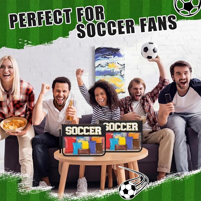 6 Pcs Soccer Gifts for Team, Chenille Letter Clear Makeup Bags, Black PVC Zipper Pouch Set for End of Season Banquet, Senior Night, Watch Party Favors - Image 4