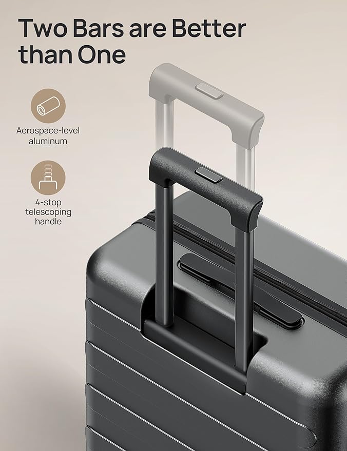 NINETYGO Large Checked Luggage 28 Inch, Checking In Luggage with Smooth Spinner Wheels, Expandable, Hard Shell PC Suitcase, Lightweight Travel Luggage, TSA Approved (Black, Rhine Max) - Image 3