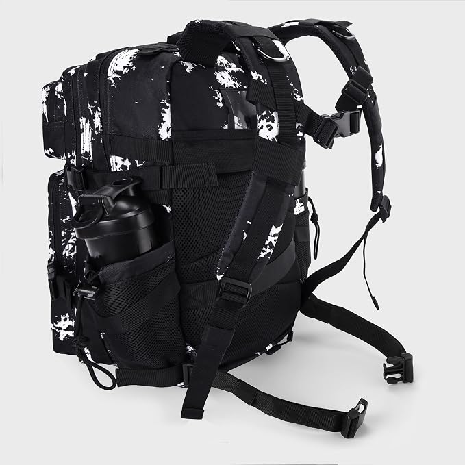 LHI Military Tactical Backpack for Men and Women 45L Army 3 Days Assault Pack Bag Large Rucksack with Shoe Compartment - Black Lightning - Image 5