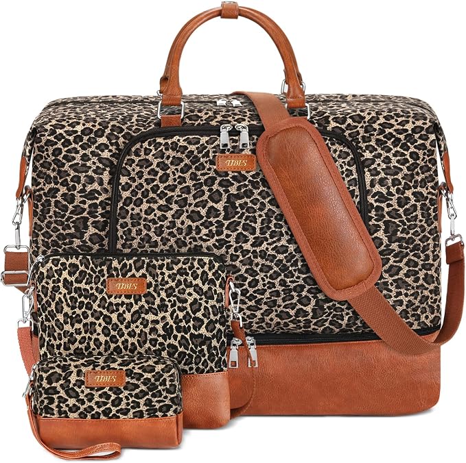 Travel Weekender Bag for Women, 21" Overnight Bag with Shoe Compartment 50L Large Travel Duffel Bag Carry On Tote for Weekend, Overnight, Business Trips, Water Resistant - Image 7