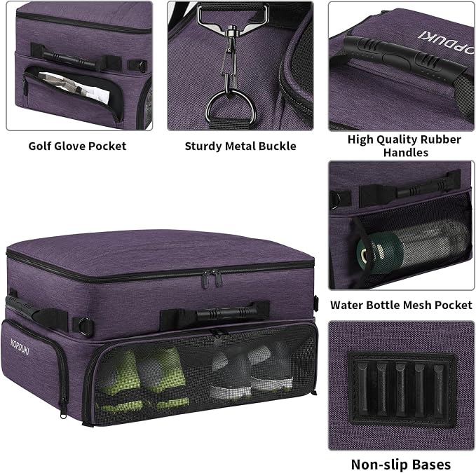 Extra Large Golf Trunk Organizer, Golf Gifts for Men Golfers, 20"x 14"x 10" 2 Layer Golf Trunk Organizer for Car, Water-resistant with Ventilated Compartment for 2 Pair Shoes and More Golf Accessories - Image 5