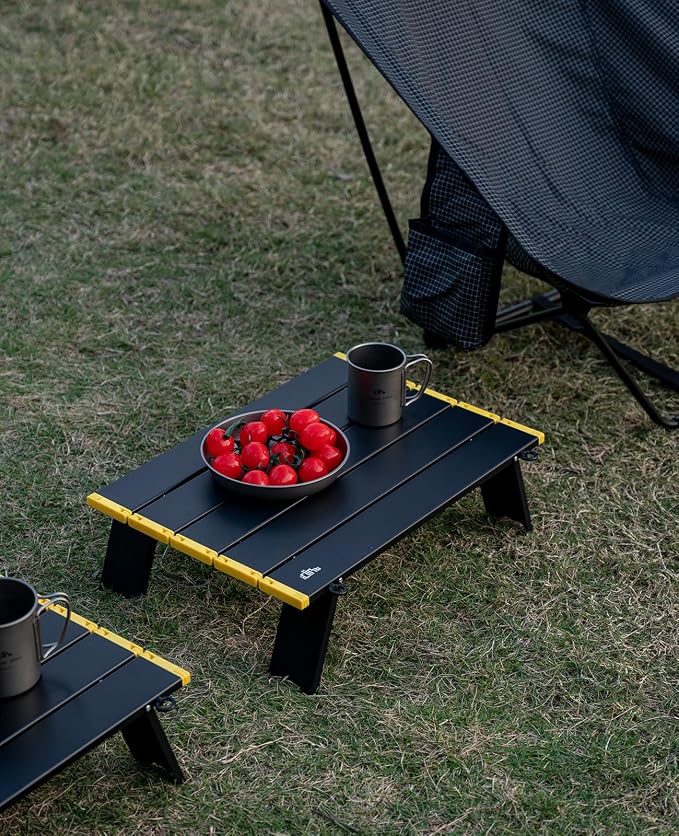 iClimb Ultralight Compact Mini Beach Picnic Folding Alu. Table with Carry Bag, Two Size (Black - S) - Image 7