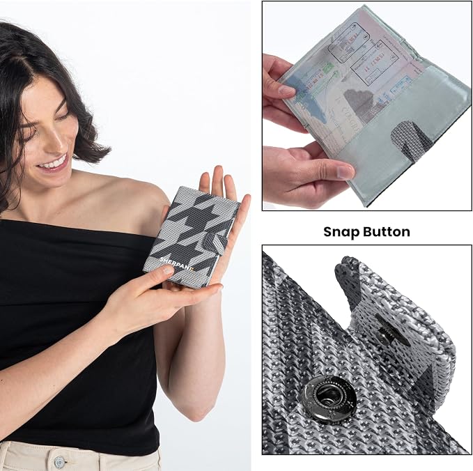 Sherpani Vienna, RFID Blocking Passport Holder, Travel Passport Cover Wallet, Travel Documents Organizer Protector, Travel Gift (Houndstooth) - Image 3