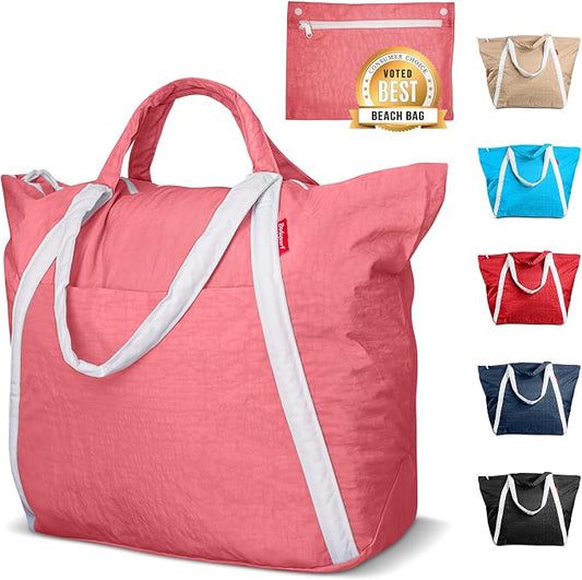 Bodysurf Beach Bag Waterproof Sandproof, Foldable Packable Travel Zip Tote by Bodysurf