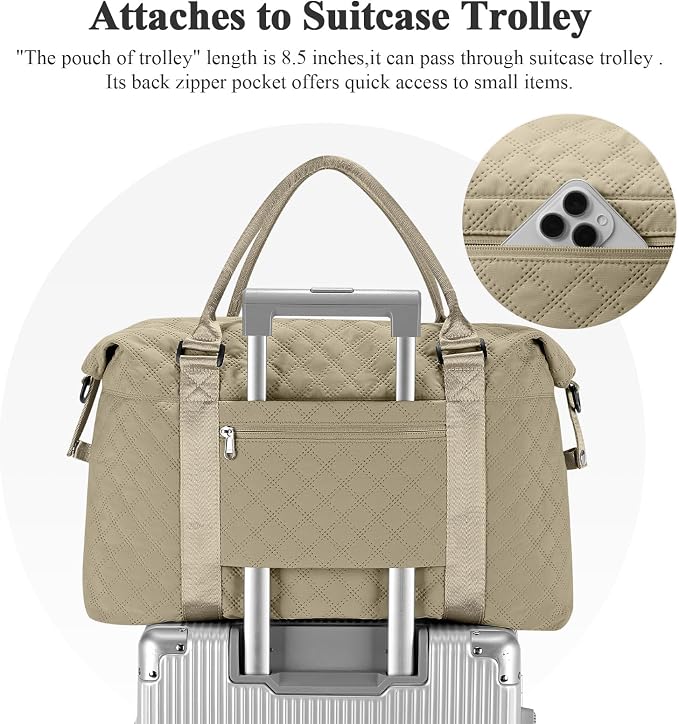 Travel Duffel Bag, Carry On Overnight Weekender Bags for Women | Travel Bag with Wet Pocket & Trolley Sleeve, For Spirit Airlines 18x14x8 Personal Item Bag - Image 6