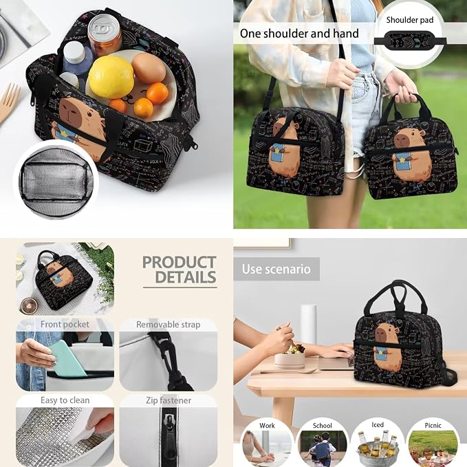 Capibala Math Backpack for Boys Bookbag Lunch Box Set with Pencil Case 3 In 1 Kids Elementary School Bags Daypack Travel Bagpack - Image 3