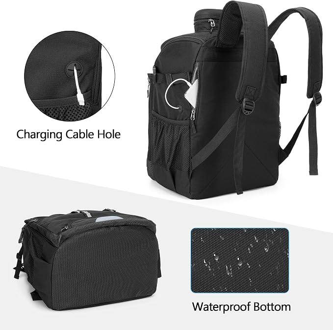 GOBUROS Swim Backpack for Swimmers, Swim Equipment Gear Bag for Men | Swimming Backpack with Additional PVC Transparent Bag for Workout Gear, Beach Pool Backpack for Swimming, Sports, Gym, Black - Image 4
