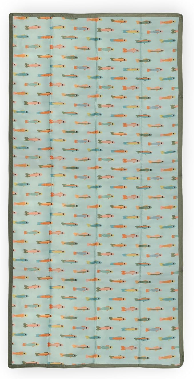 Little Unicorn 5'x7' Outdoor Family Picnic & Beach Blanket | Durable & Water-Resistant Fabric | Compact Fold & Easily Wipes Clean | Zipper Pocket (Minnow Pond) - Image 4