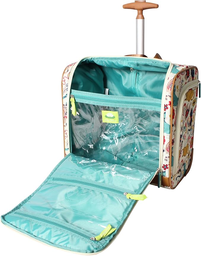 Lily Bloom Designer 15 Inch Carry On - Weekender Overnight Business Travel Luggage - Lightweight 2- Roller Wheels Suitcase - Under Seat Rolling Bag for Women, White, One Size, Under Seat Rolling Bag - Image 4